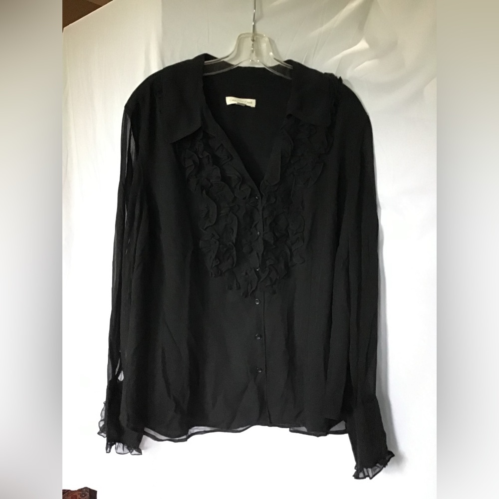 Plus Size Black Button Down Blouse